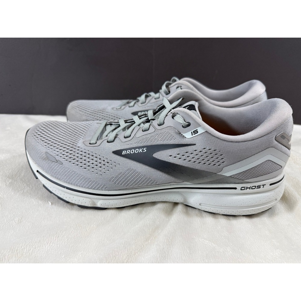 Brooks Ghost 15 Men's Running Shoes Gray 13 2E Wide PowerStep Orthotic Insoles - Picture 4 of 7